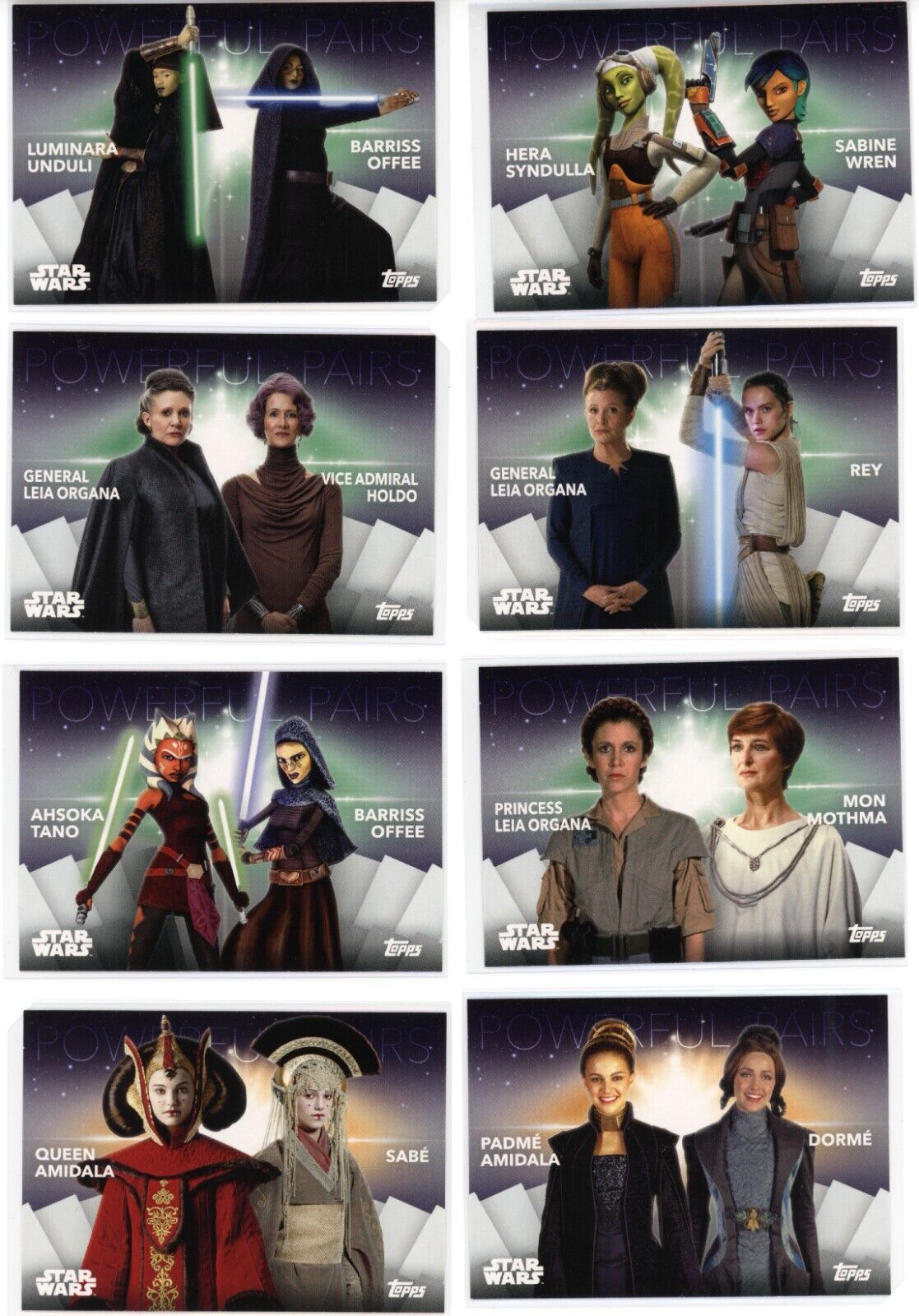 2020 Topps Women of Star Wars Powerful Pairs Complete 28 Card Case Set Star Wars Base - Hobby Gems