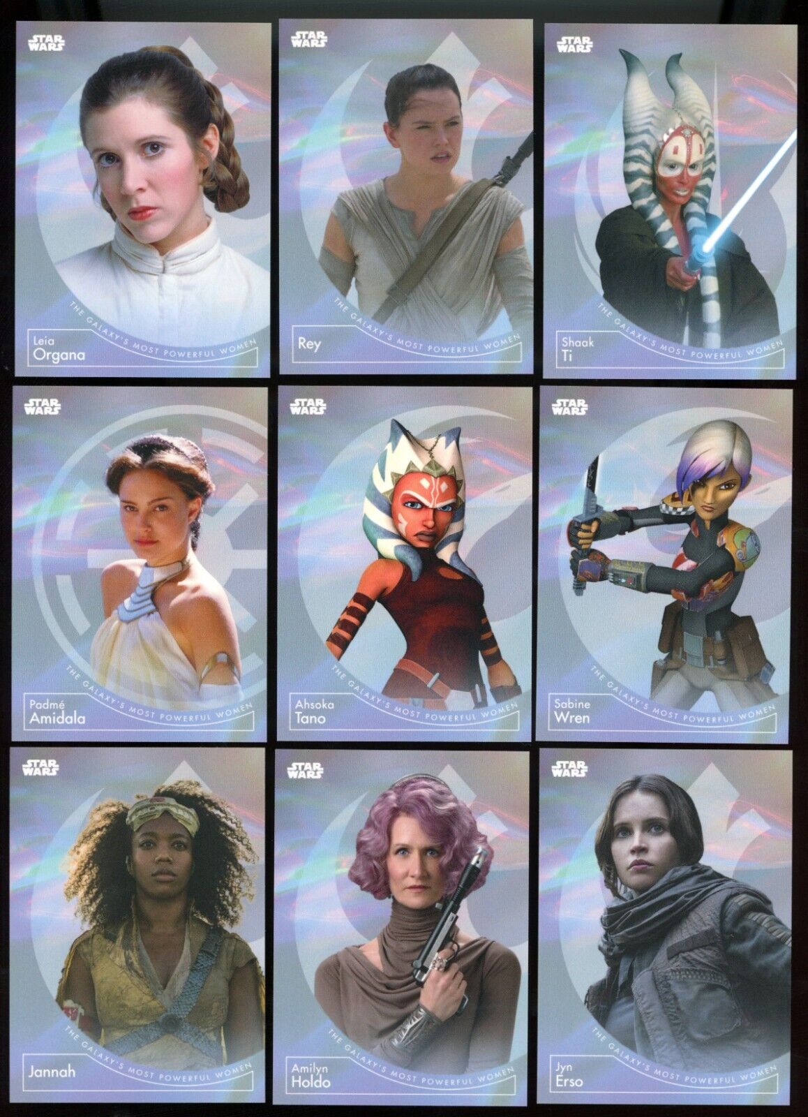 2022 Topps Star Wars The Galaxy's Most Powerful Women Complete 12 Card Set QTY Star Wars Base - Hobby Gems