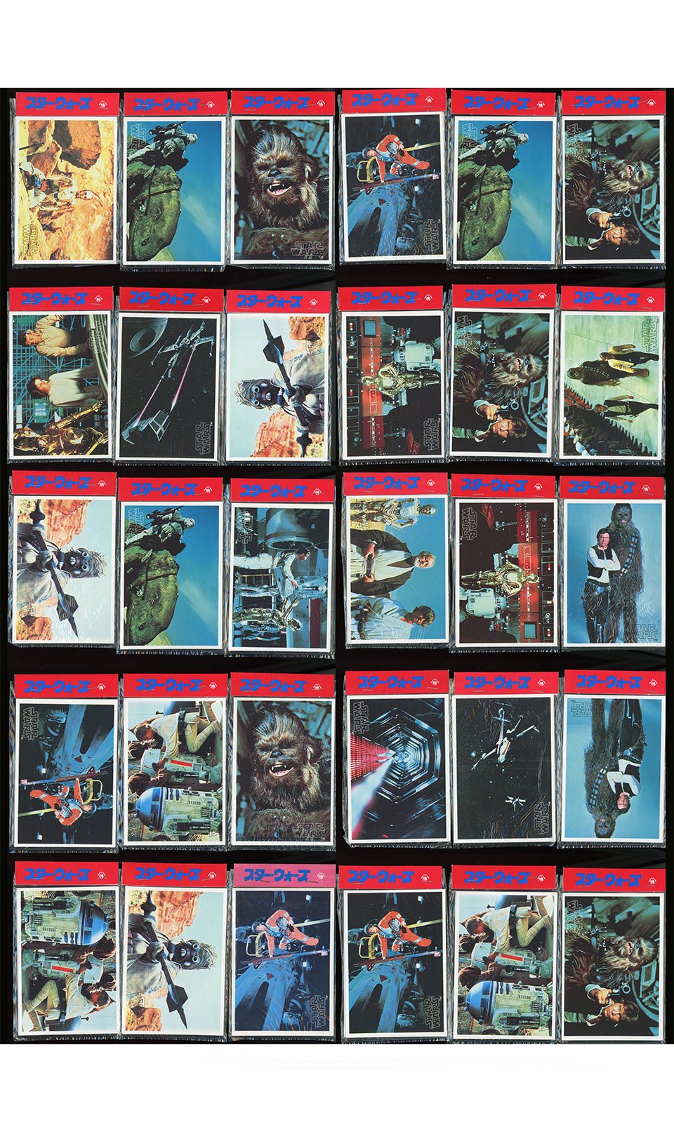 1977 Star Wars Topps Yamakatsu Complete Large Wall Hanger w/ 30 Sealed Packs S1 Star Wars Base - Hobby Gems