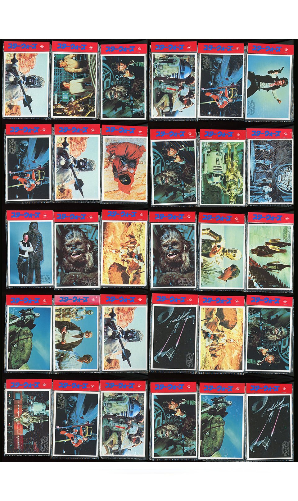 1977 Star Wars Topps Yamakatsu Complete Large Wall Hanger w/ 30 Sealed Packs S2 Star Wars Base - Hobby Gems