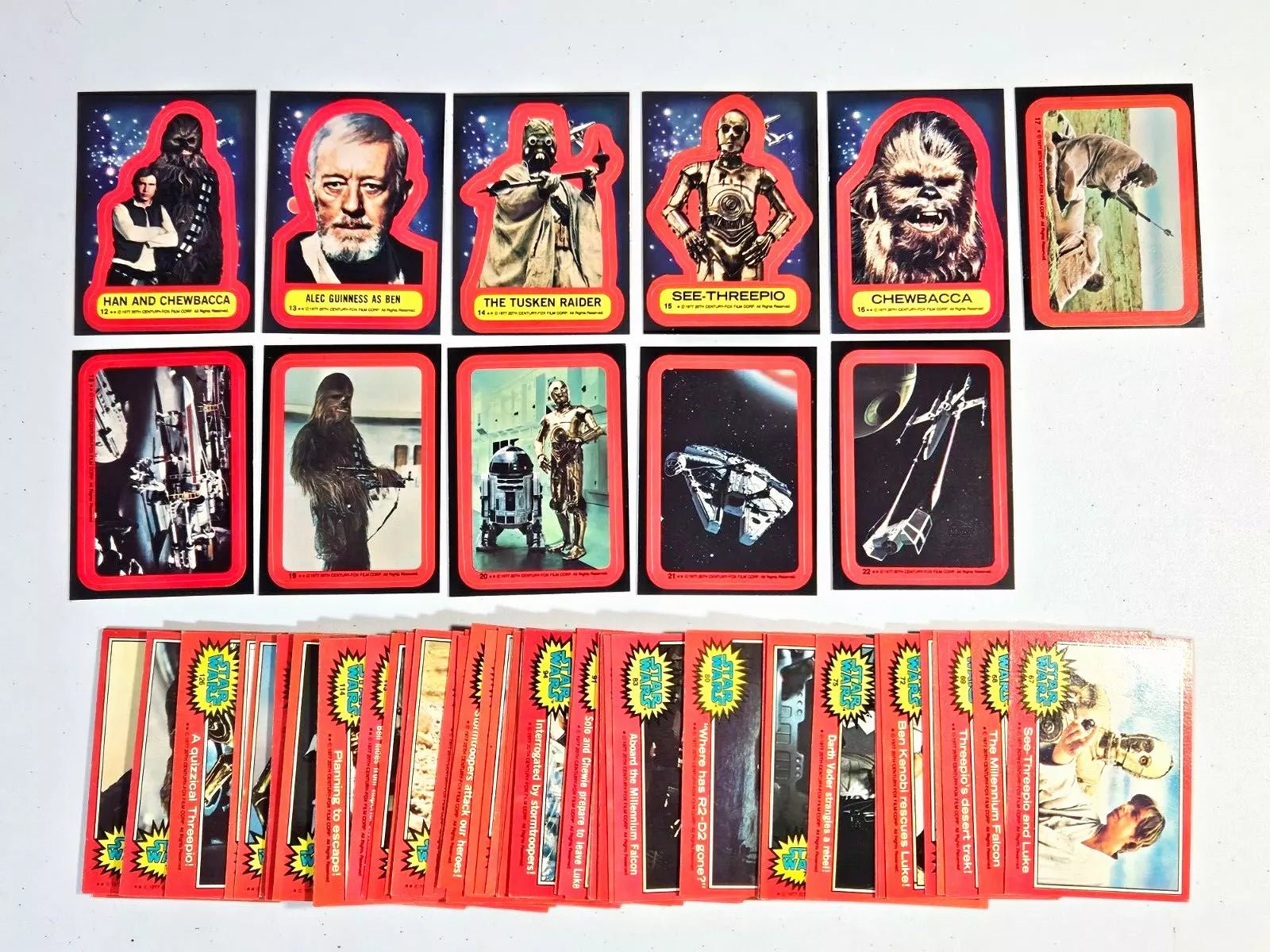 1977 Topps Star Wars Series 2 (Red) Complete Set With Stickers Star Wars Base Set - Hobby Gems