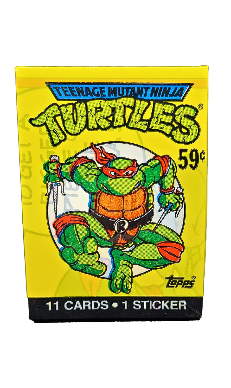 1989 Teenage Mutant Ninja Turtles Topps Cello Pack (Raphael) Teenage Mutant Ninja Turtles Sealed Pack - Hobby Gems