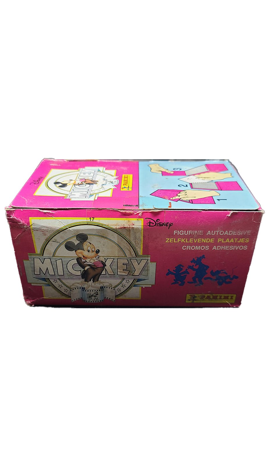 1991 Mickey Mouse Disney Panini Italy Sticker Box (missing 2 packs) Disney Open Box Sealed Pack - Hobby Gems