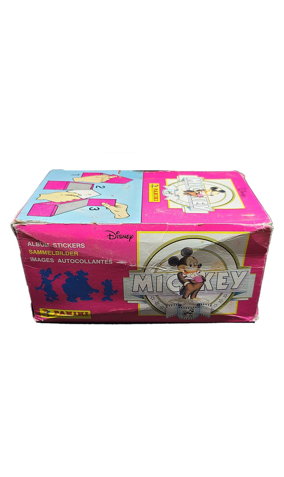 1991 Mickey Mouse Disney Panini Italy Sticker Box (missing 2 packs) Disney Open Box Sealed Pack - Hobby Gems