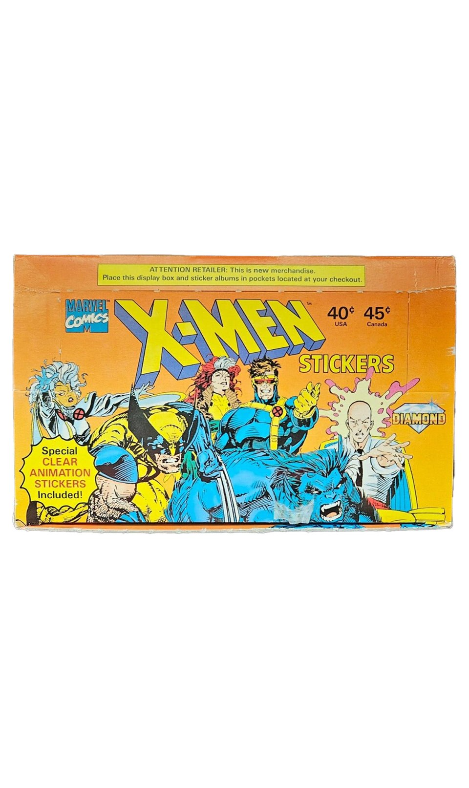 1993 Marvel Comics X-Men Diamond Sticker Box Marvel Sealed Box - Hobby Gems