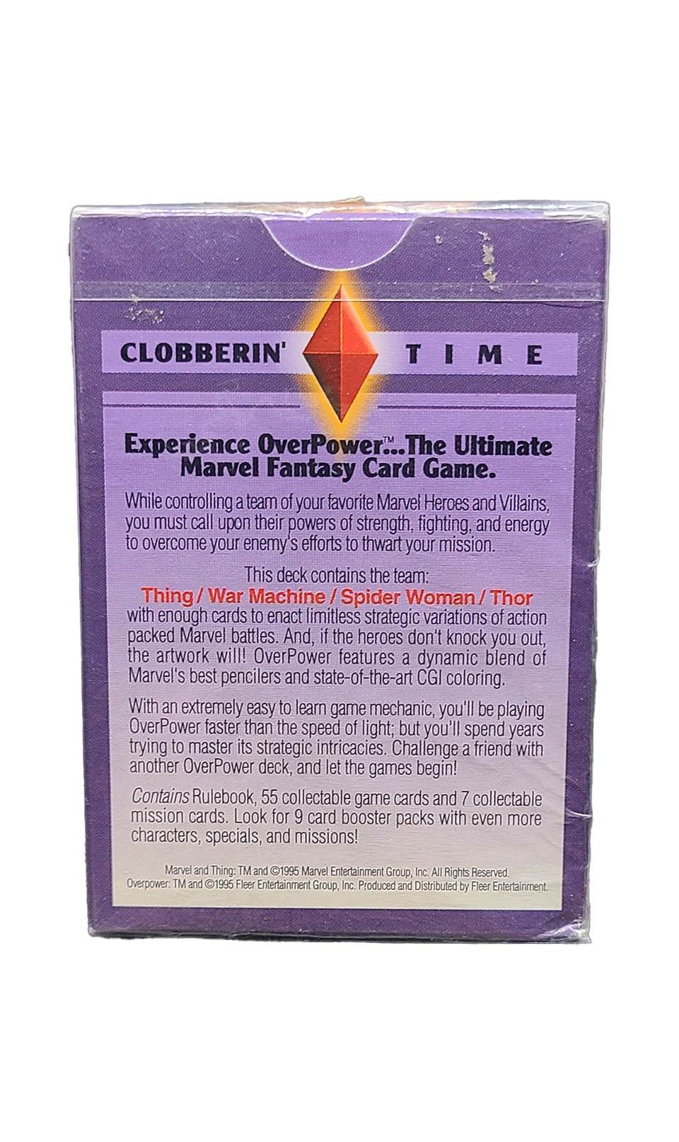 1995 Marvel Clobberin' Time Overpower Card Game Starter Deck (Thing) Marvel Sealed Deck - Hobby Gems