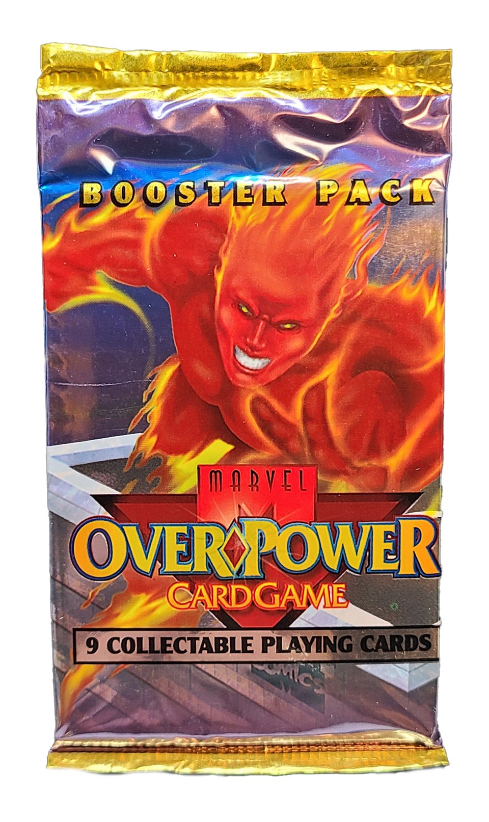 1995 Marvel Overpower Card Game Pack (Human Torch) Marvel Sealed Pack - Hobby Gems