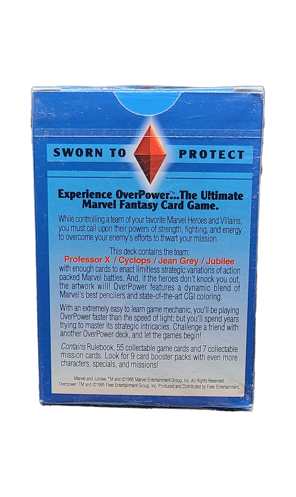 1995 Marvel Sworn to Protect Overpower Card Game Starter Deck (Jubilee) Marvel Sealed Deck - Hobby Gems