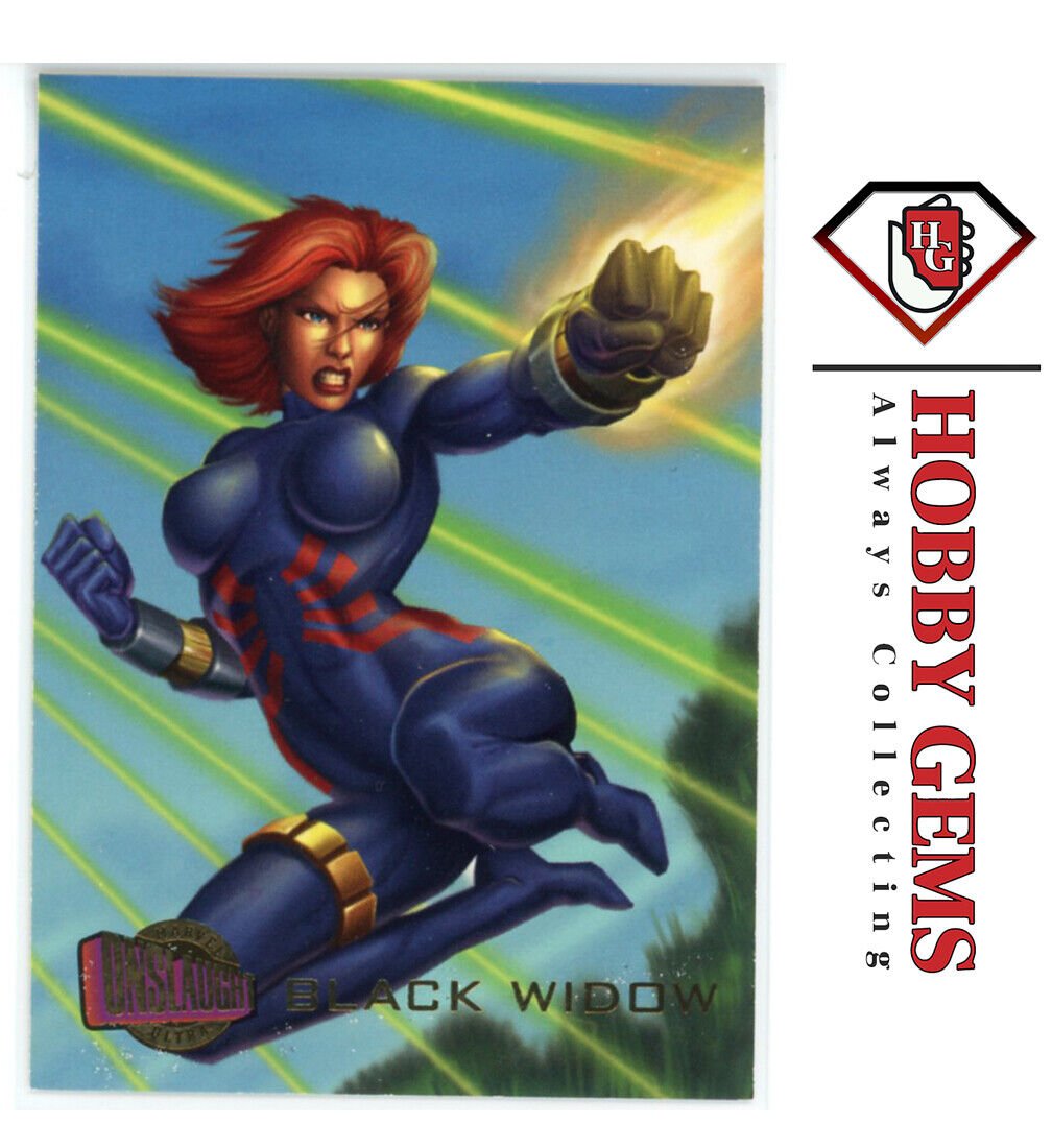 1996 Marvel Onslaught #21 Black Widow Avengers Marvel Base - Hobby Gems