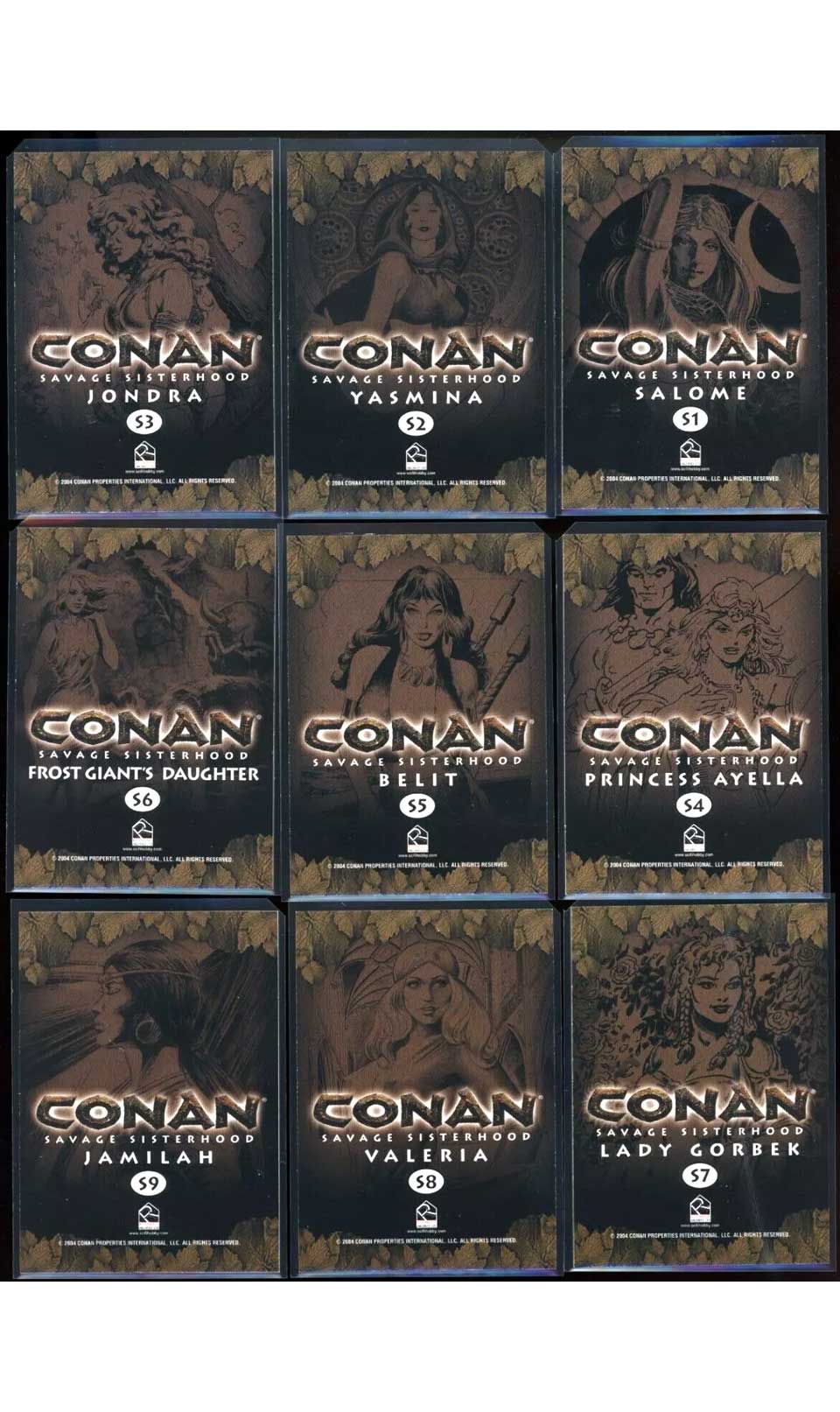 2004 Conan Art of the Hyborian Age Rittenhouse Savage Sisterhood 9 - Card Set Marvel Set - Hobby Gems