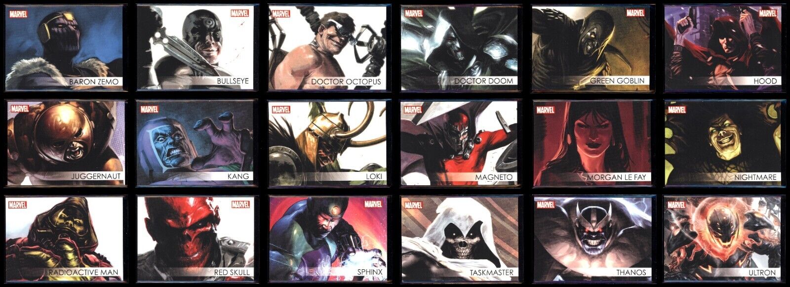 2012 Rittenhouse Marvel Greatest Heroes Villains 18-Card Set Marvel Insert Set - Hobby Gems