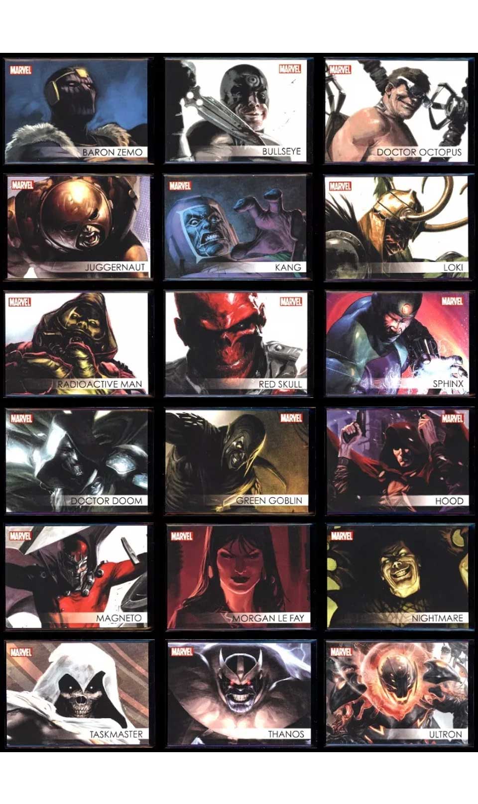 2012 Rittenhouse Marvel Greatest Heroes Villains 18 - Card Set Marvel Set - Hobby Gems