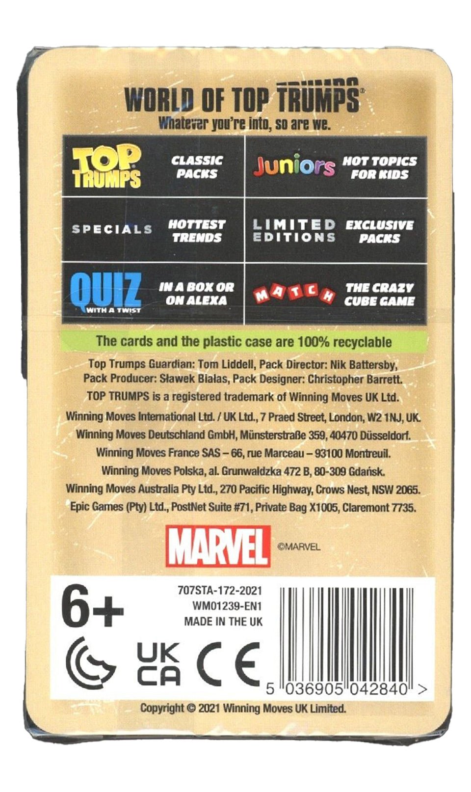 2021 Marvel Universe Top Trumps Specials UK Limited Card Game Marvel Sealed Deck - Hobby Gems