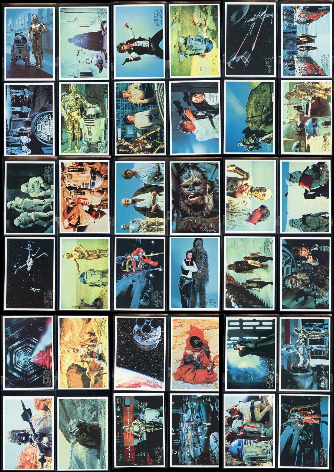 36 Card 1977 Star Wars Topps Yamakatsu Large Japanese Complete Card Set Star Wars Base - Hobby Gems