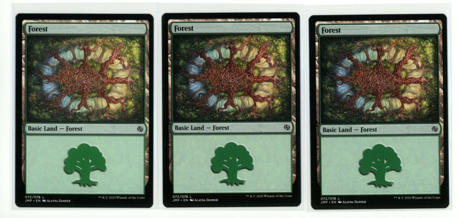 3x FOREST Plus One Jumpstart Land 72/78 MTG NM Magic the Gathering Parallel - Hobby Gems