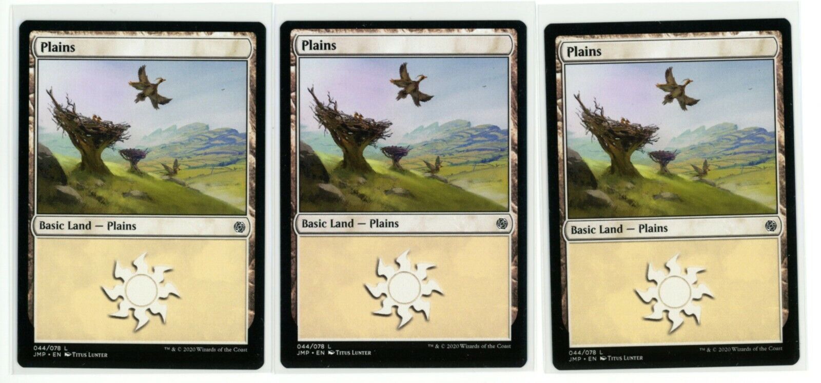 3x PLAINS Feathered Friends Jumpstart Land 44/78 MTG NM Magic the Gathering Parallel - Hobby Gems