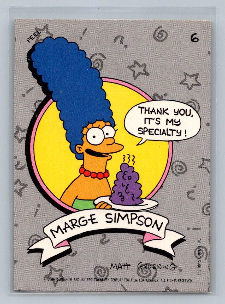 MARGE SIMPSON 1990 Topps The Simpsons Sticker #6