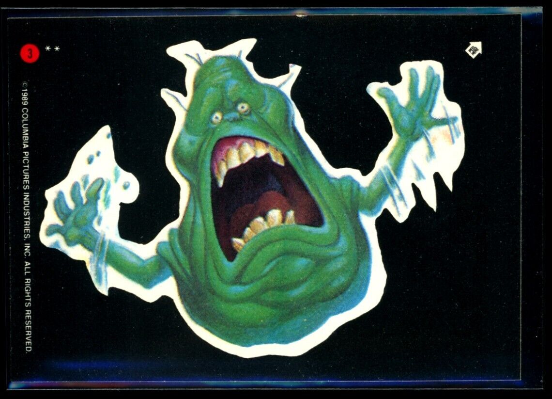SLIMER SURPRISED 1989 Topps Ghostbusters II Sticker #3 C1