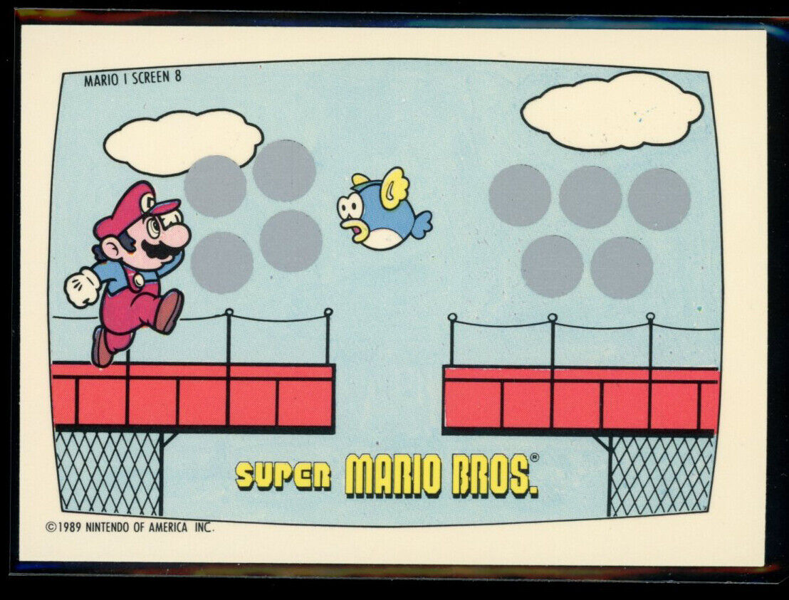SUPER MARIO BROS 1989 Topps Nintendo Scratch-Off Screen 8 NM C4