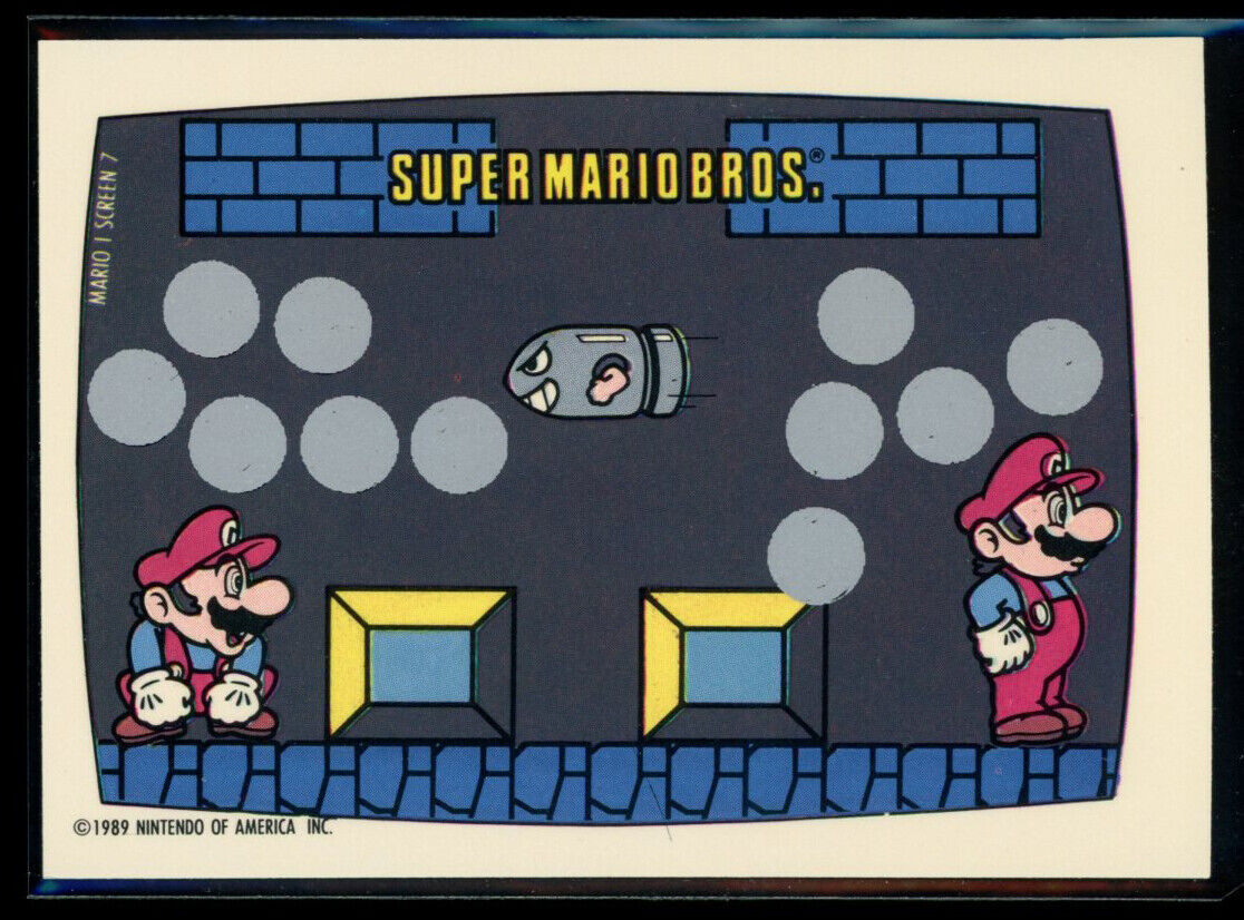 SUPER MARIO BROS 1989 Topps Nintendo Scratch-Off Screen 7 NM C5