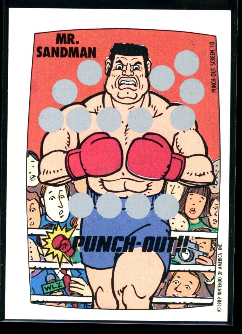 PUNCH-OUT!! MR. SANDMAN 1989 Topps Nintendo Scratch-Off Screen 10 NM C2