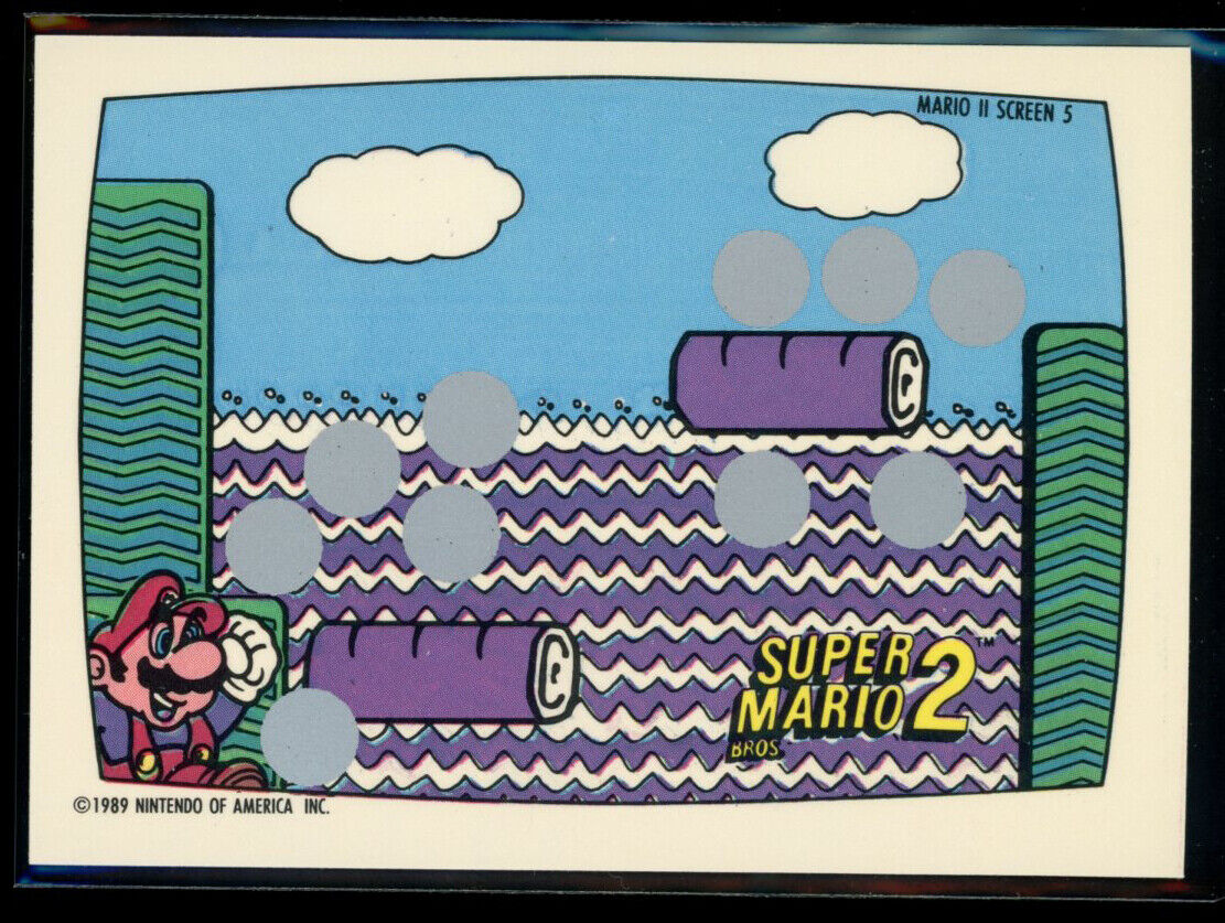 SUPER MARIO BROS 2 1989 Topps Nintendo Scratch-Off Screen 5 NM C8