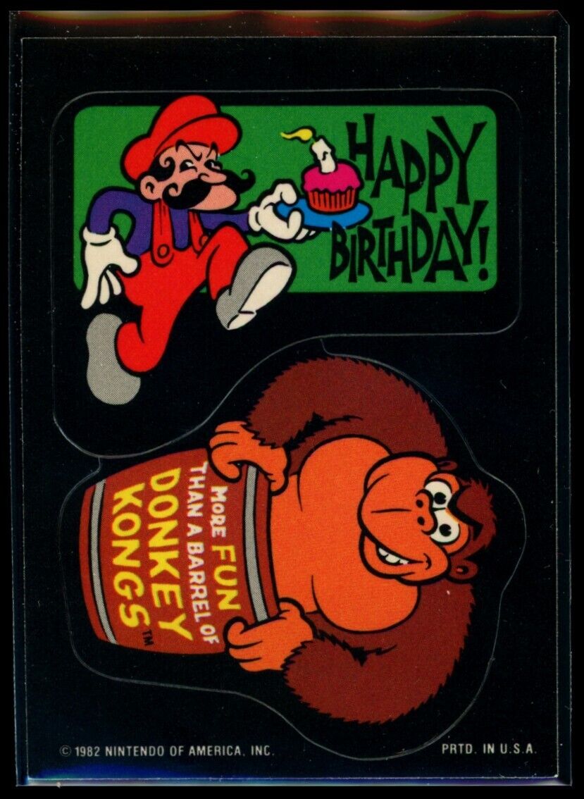 MORE FUN THAN A BARREL OF DONKEY KONGS 1982 Topps Donkey Kong Sticker NM C1