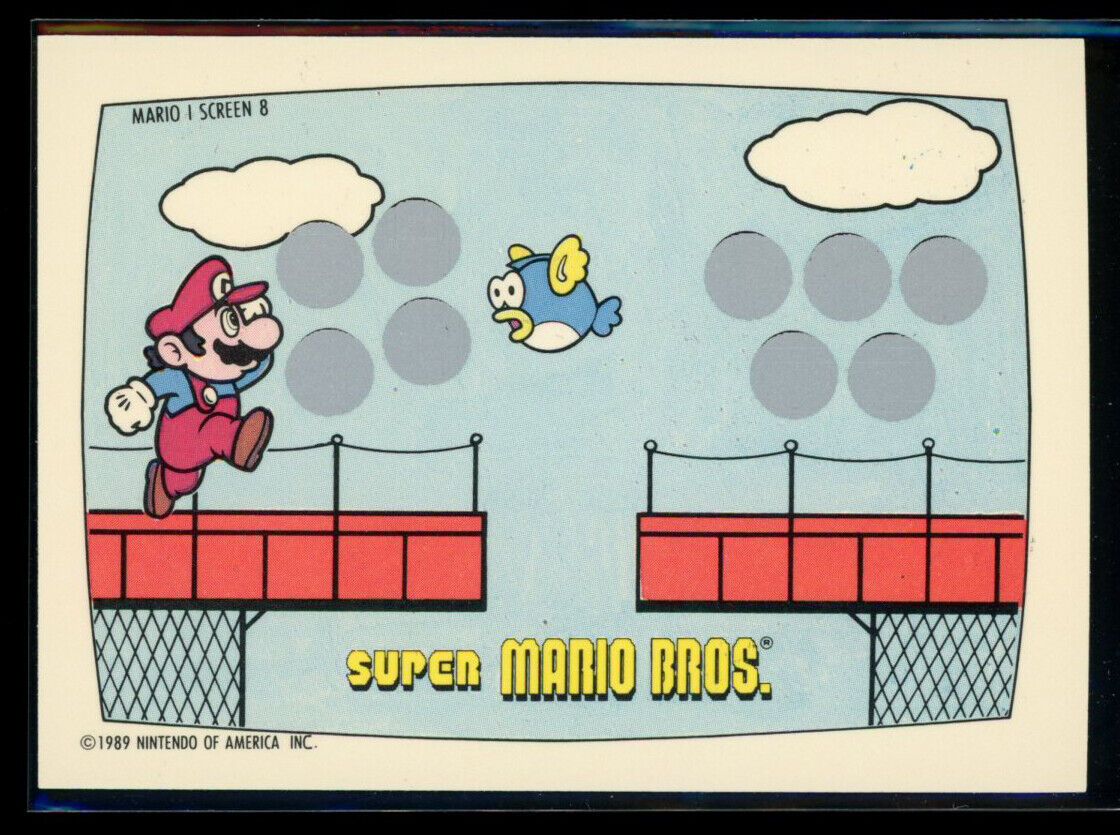 SUPER MARIO BROS 1989 Topps Nintendo Scratch-Off Screen 8 NM C6