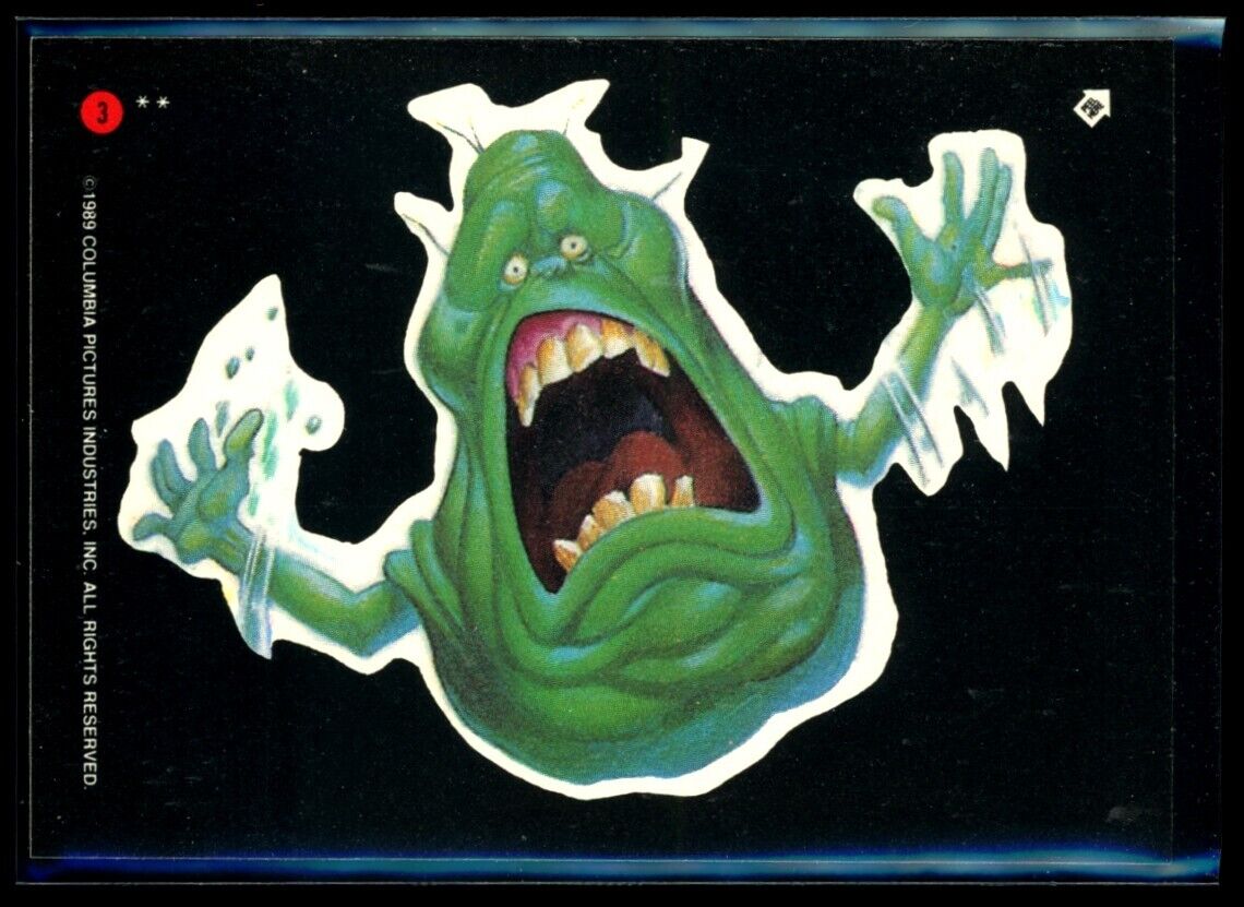 SLIMER SURPRISED 1989 Topps Ghostbusters II Sticker #3 C2