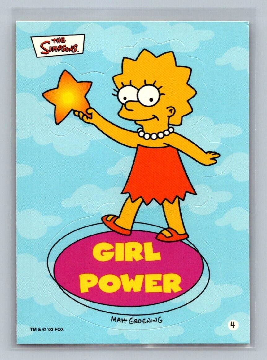 LISA SIMPSON Girl Power 2002 Topps The Simpsons Sticker #4