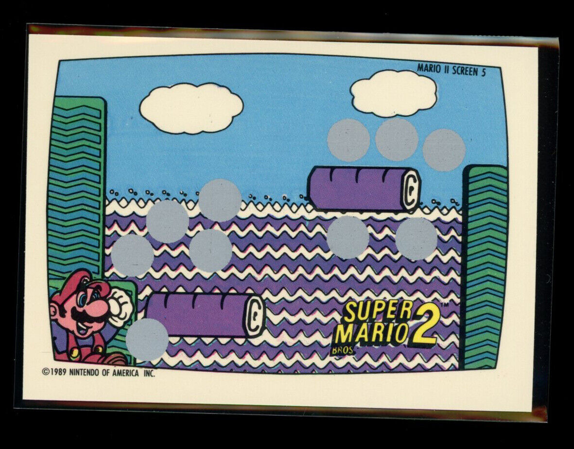 SUPER MARIO BROS 2 1989 Topps Nintendo Scratch-Off Screen 5 NM C3
