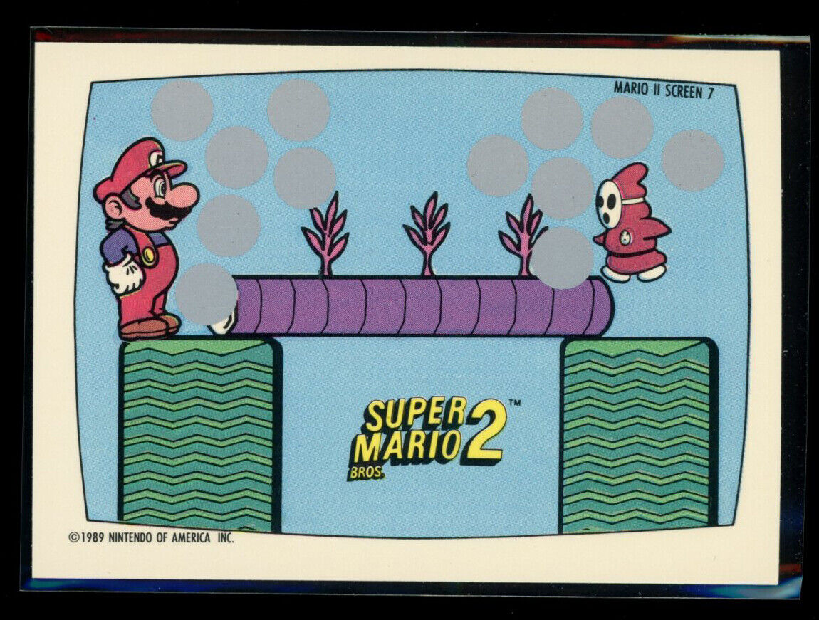 SUPER MARIO BROS 2 1989 Topps Nintendo Scratch-Off Screen 7 NM C1
