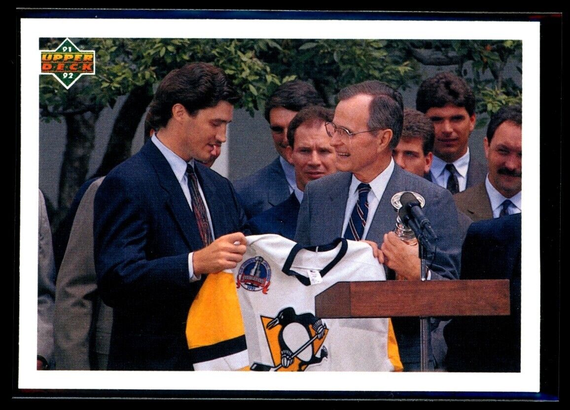 MARIO LEMIEUX George Bush 1991-92 Upper Deck French White House Welcome #47