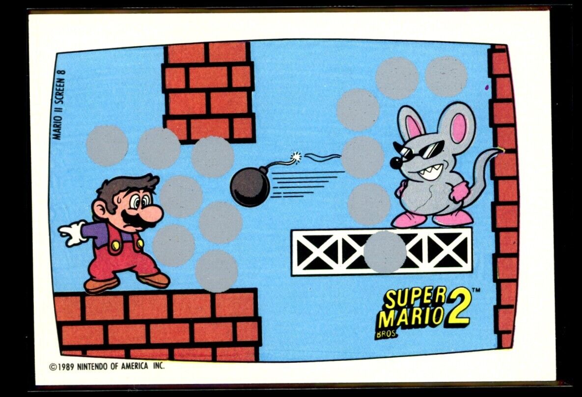 SUPER MARIO BROS 2 1989 Topps Nintendo Scratch-Off Screen 8 NM C4