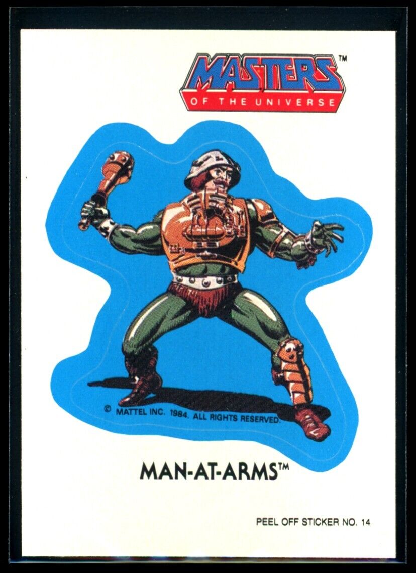 MAN-AT-ARMS 1984 Masters of the Universe Sticker #14 NM C3