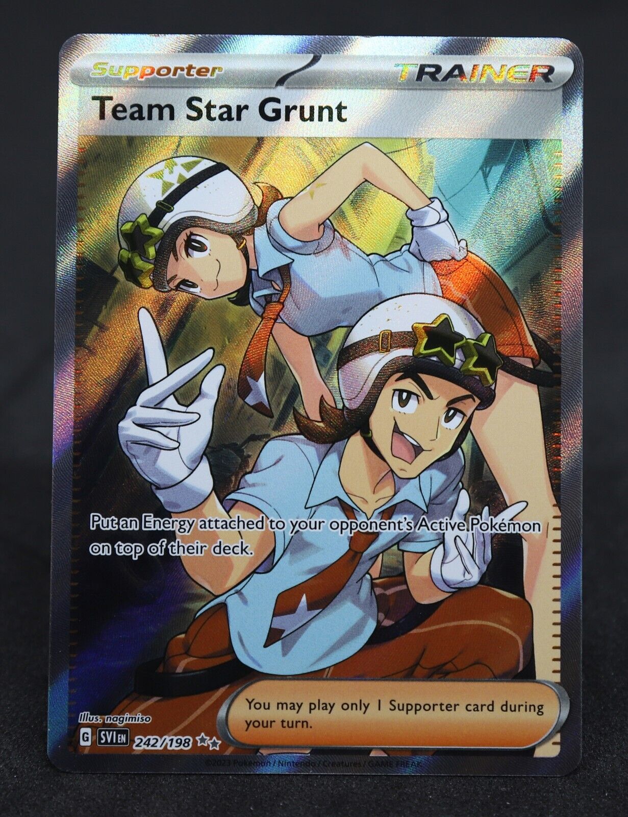 TEAM STAR GRUNT 242/198 Ultra Rare Holo Trainer 2023 Scarlet & Violet Pokemon
