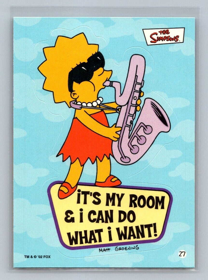 LISA SIMPSON It's my room 2002 Topps The Simpsons Sticker #27 C1