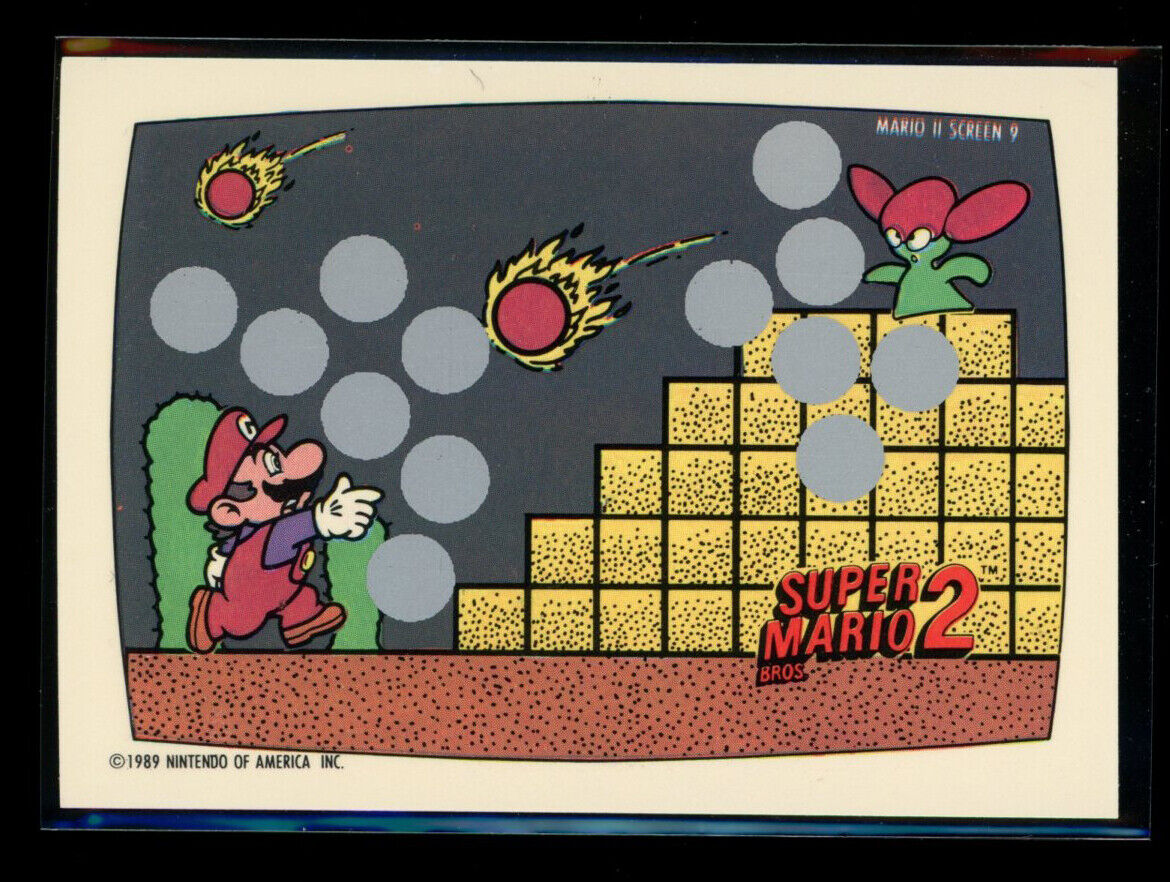 SUPER MARIO BROS 2 1989 Topps Nintendo Scratch-Off Screen 9 NM C2