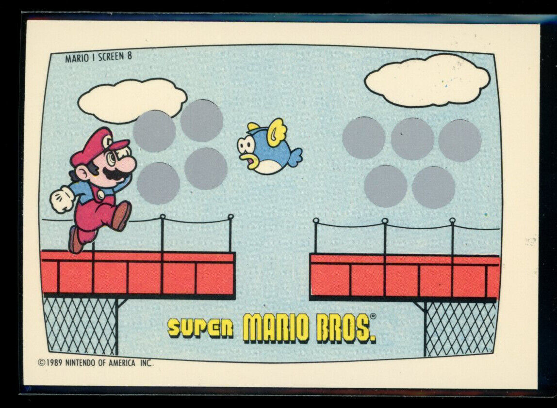 SUPER MARIO BROS 1989 Topps Nintendo Scratch-Off Screen 8 NM C3