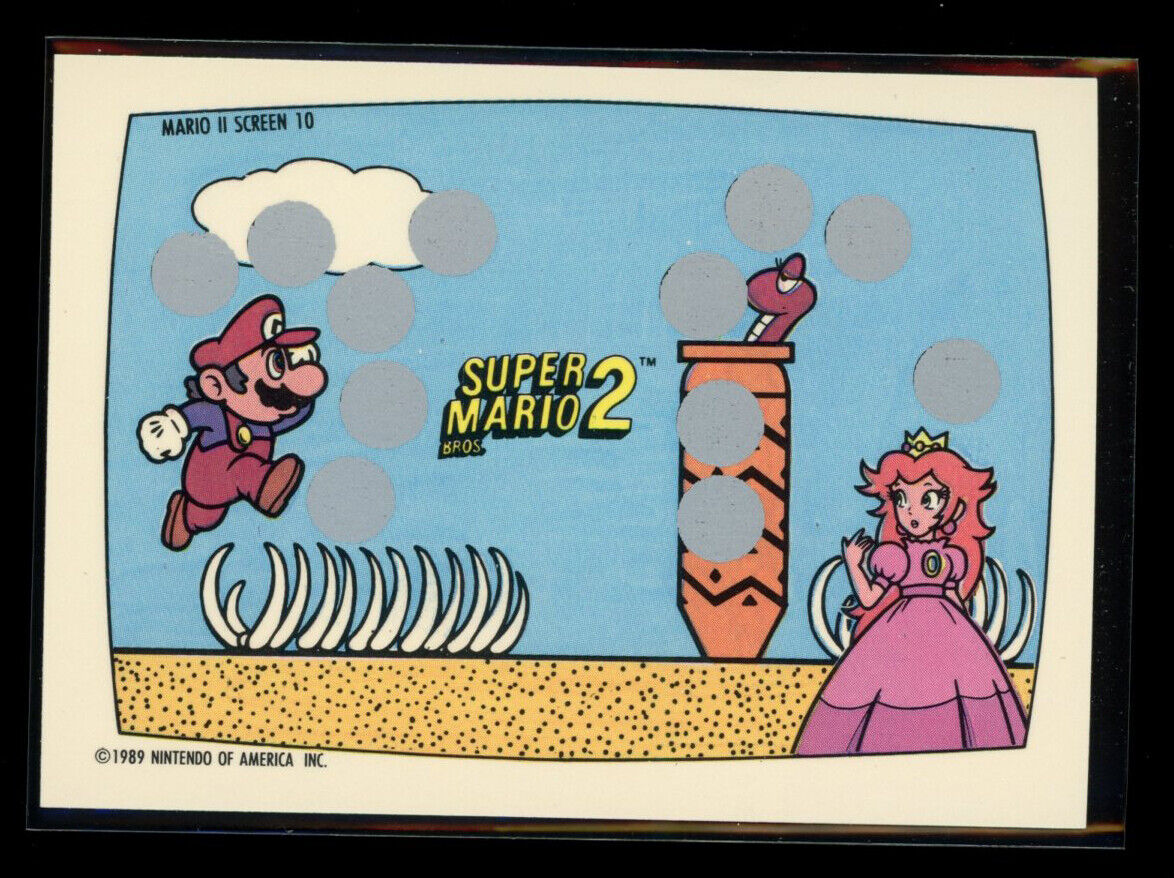 SUPER MARIO BROS 2 1989 Topps Nintendo Scratch-Off Screen 10 NM C3