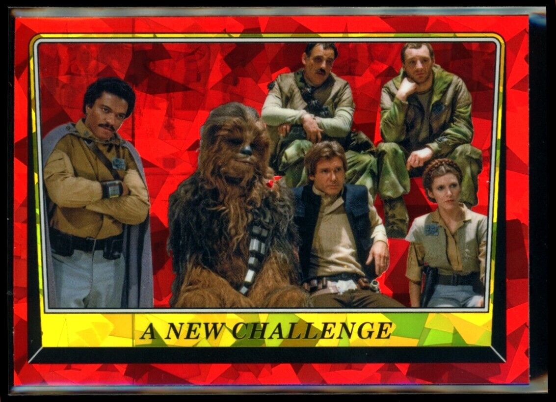 A NEW CHALLENGE Chewbacca Han Leia 2023 Topps Chrome Sapphire Star Wars ROTJ #61 Star Wars Base - Hobby Gems