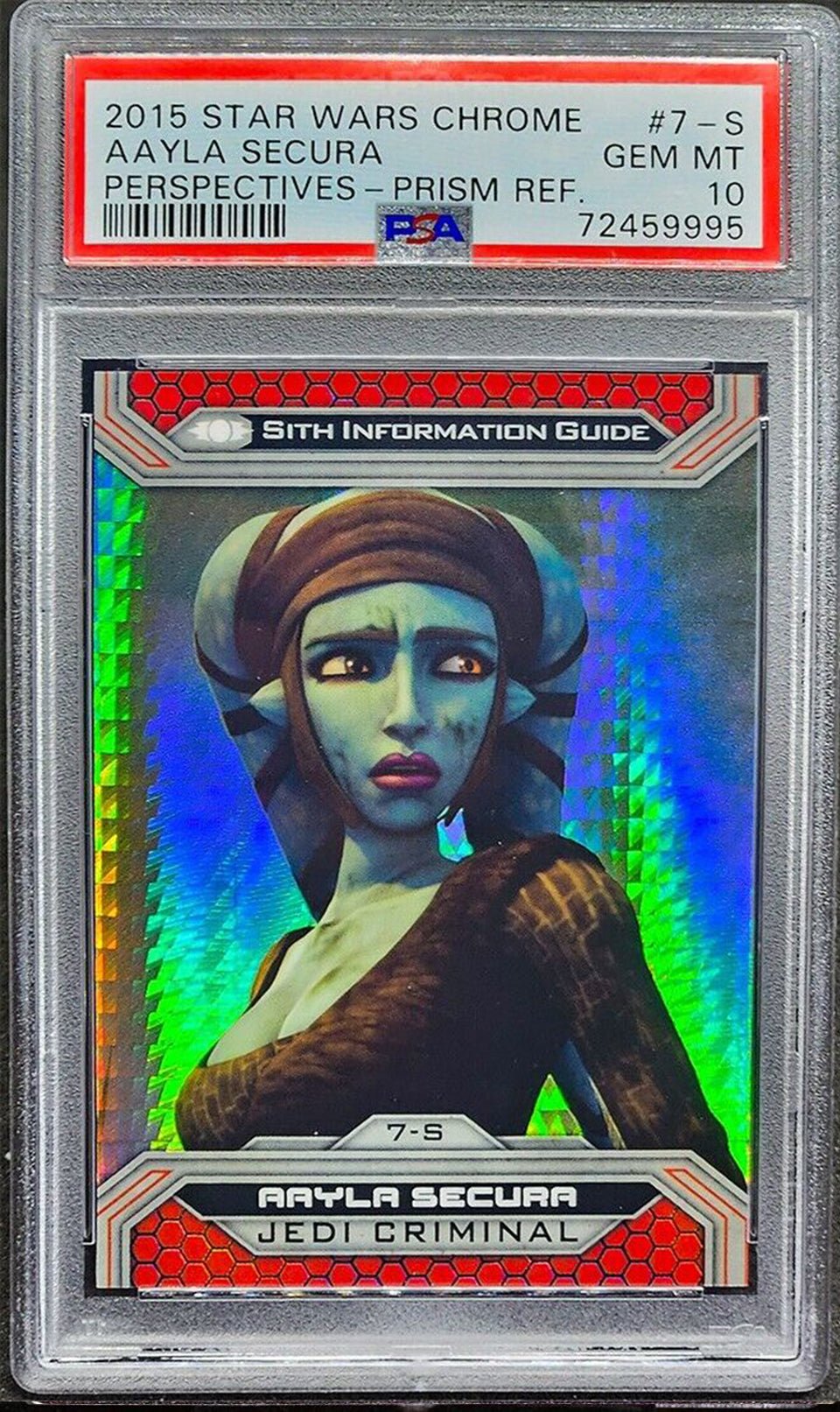 AAYLA SECURA PSA 10 2015 Star Wars Topps Chrome Prism Refractor #7-S 84/199 Star Wars Graded Cards Parallel Serial Numbered - Hobby Gems