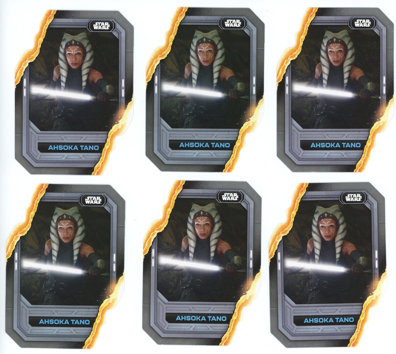 AHSOKA TANO 2023 Topps Star Wars Lightsaber Stylings #LS-2 Six Cards HG1 Star Wars Insert - Hobby Gems