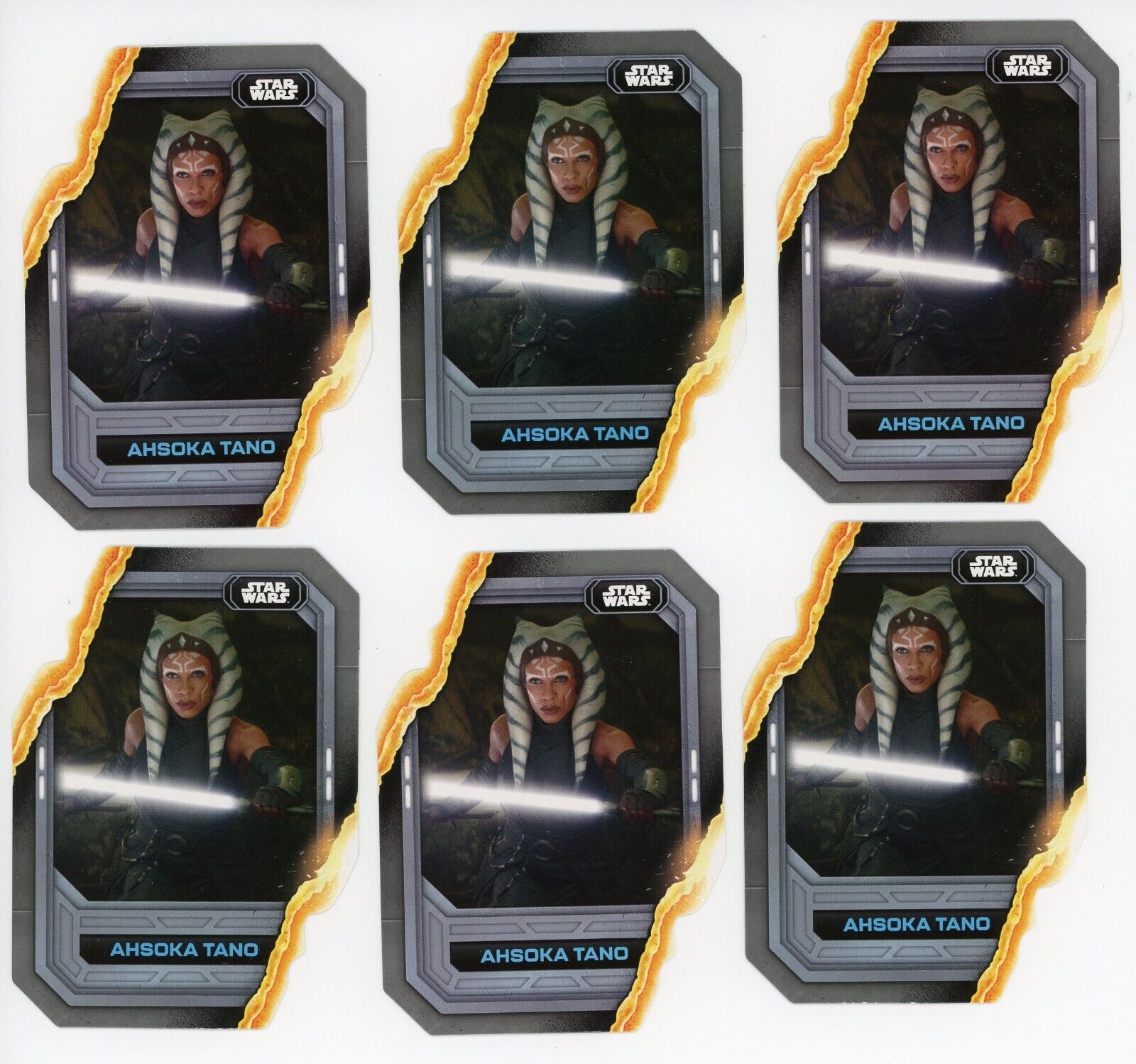 AHSOKA TANO 2023 Topps Star Wars Lightsaber Stylings #LS-2 Six Cards HG2 Star Wars Insert - Hobby Gems
