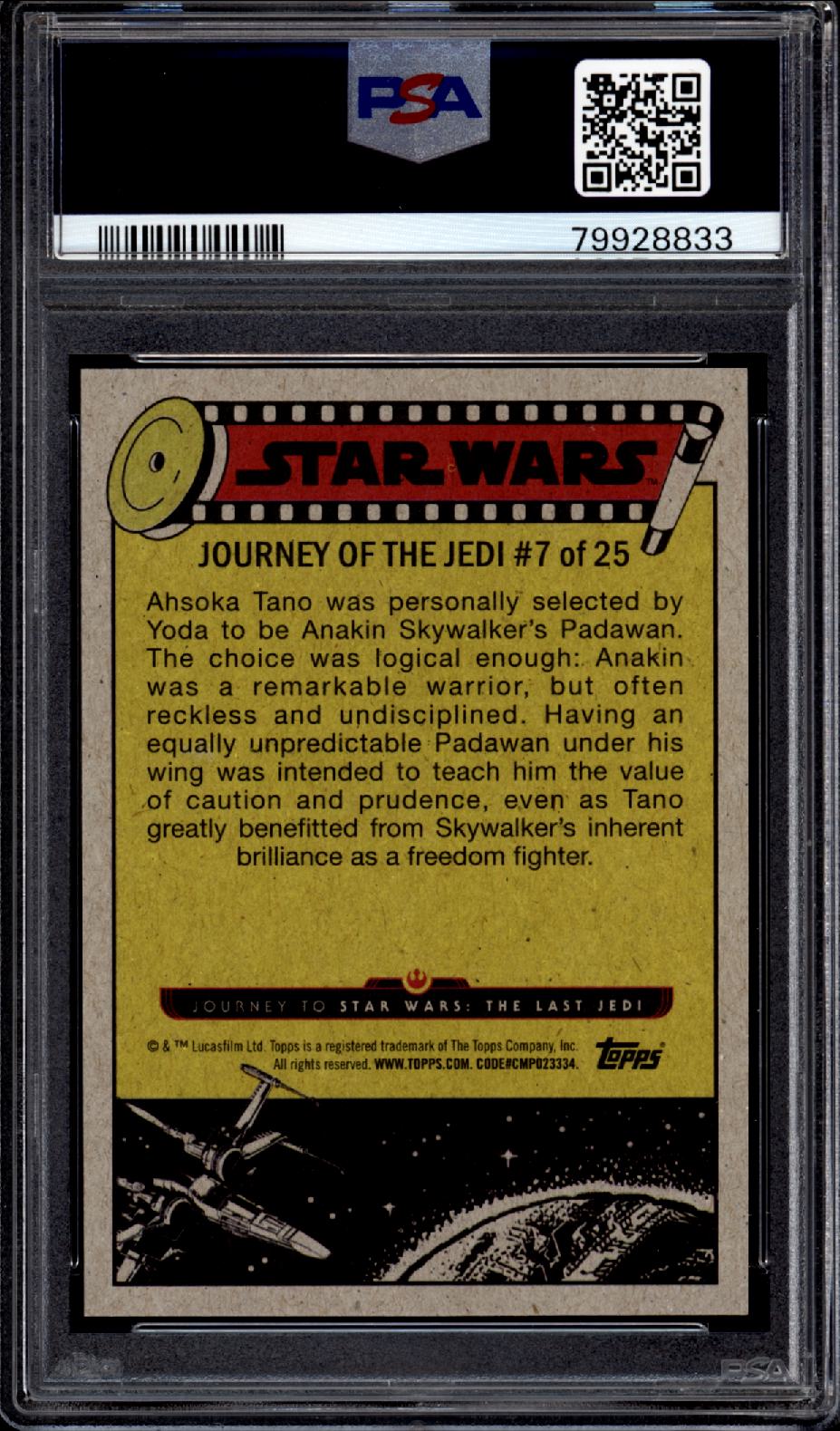 AHSOKA TANO ANAKIN PSA 10 2017 Topps Star Wars White Starfield #7 097/199 Star Wars Graded Cards Parallel Serial Numbered - Hobby Gems