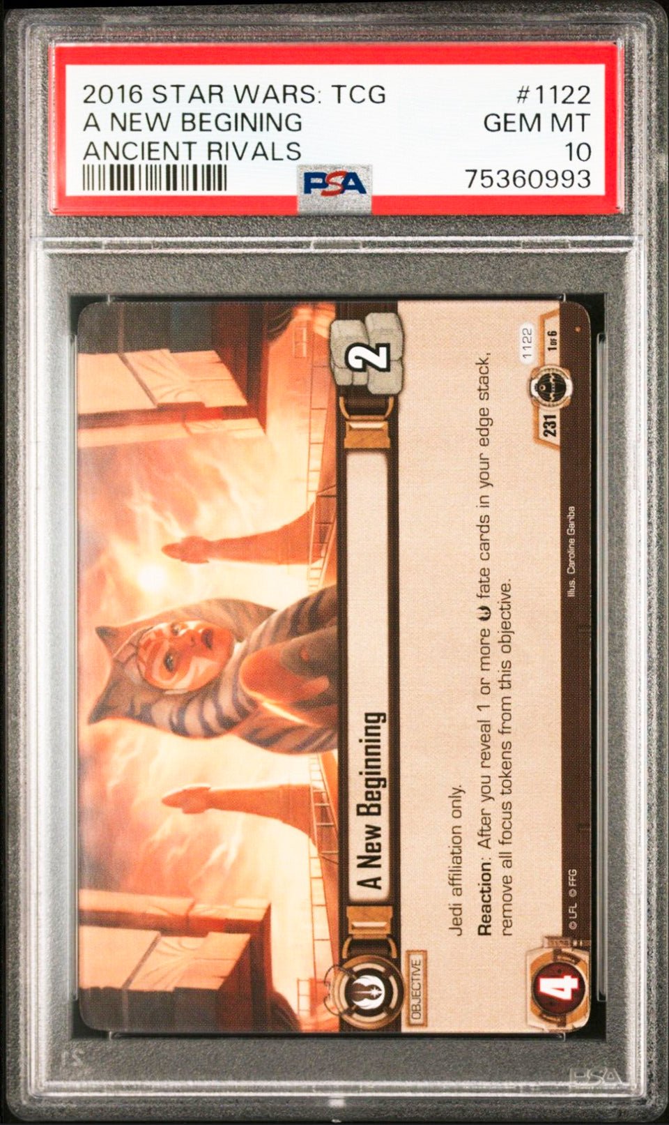 AHSOKA TANO Ancient Rivals PSA 10 2016 Fantasy Flight Games Star Wars #1122 C1 Star Wars Base Graded Cards - Hobby Gems