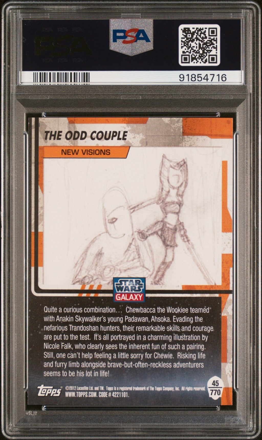 AHSOKA TANO CHEWBACCA PSA 8 2012 Topps Star Wars Galaxy Series 7 Odd Couple #770 Star Wars Base Graded Cards - Hobby Gems