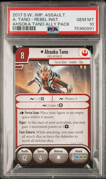 AHSOKA TANO PSA 10 2017 Fantasy Flight Star Wars Imperial Assault Rebel C1 Star Wars Base Graded Cards - Hobby Gems