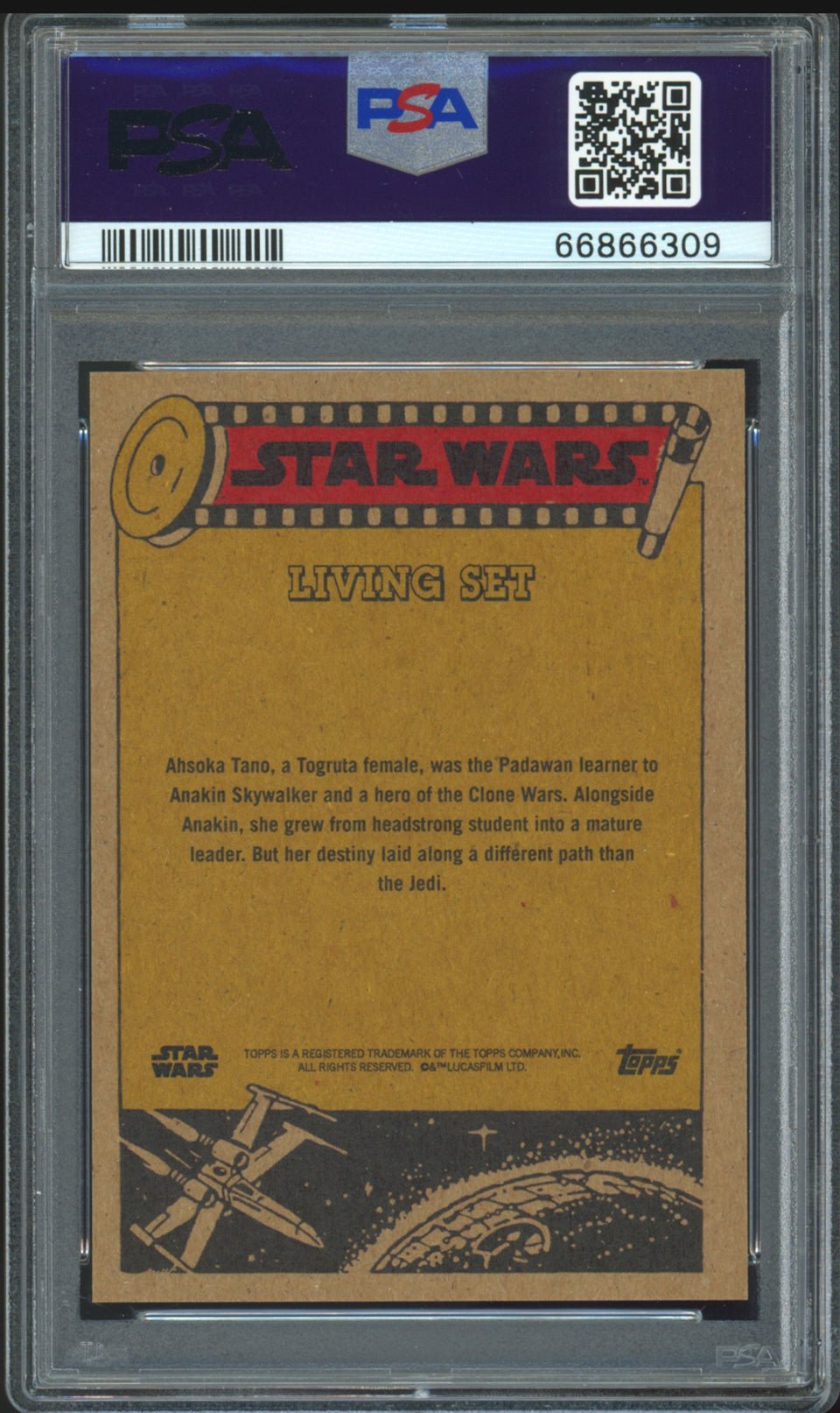 AHSOKA TANO PSA 10 2022 Star Wars Topps Living The Mandalorian #300 C1 Star Wars Base Graded Cards Short Print - Hobby Gems