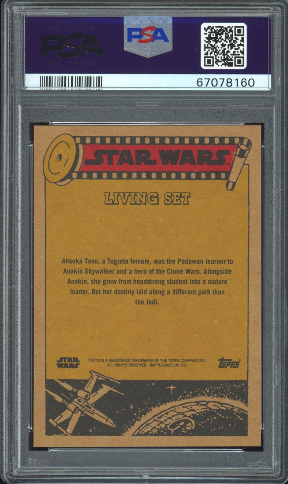 AHSOKA TANO PSA 10 2022 Star Wars Topps Living The Mandalorian #300 C10 Star Wars Base Graded Cards Short Print - Hobby Gems